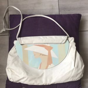 Vintage “changeable flap” white handbag